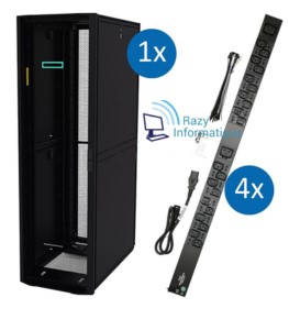 HPE G2 42U Rack Cabinet met 4x 5kVA Basic PDU (2x C13 + 2x C19)